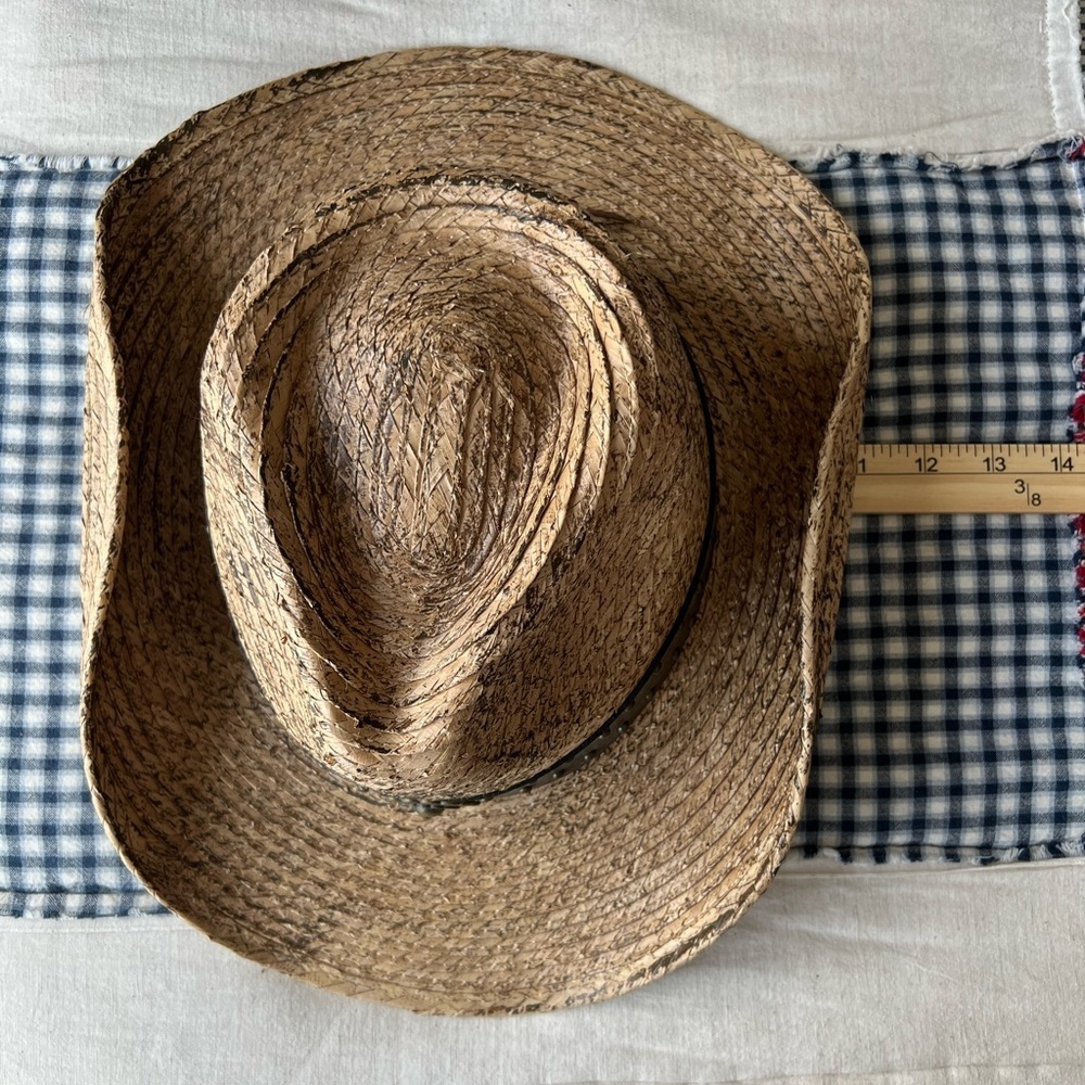 Brown Straw Cowboy Hat with Black Band - Picture 9 of 11